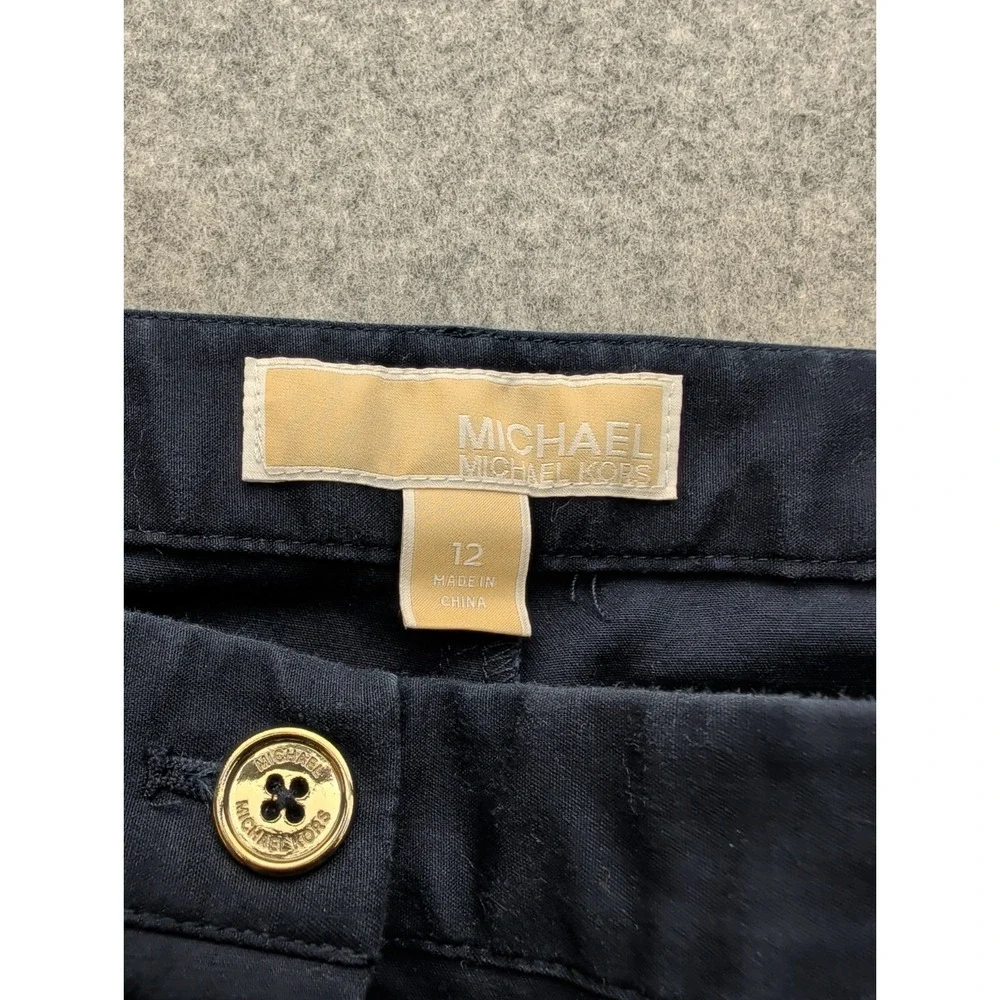 Michael Kors Women's Navy Blue Ankle Chino Trousers Pants Size 12